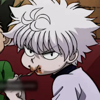 ⚽️ 8f45e4af Killua Zoldyck Hunter x Hunter アニメ, キルア, ハンターハンター, 食べる, 漫画 telegram sticker