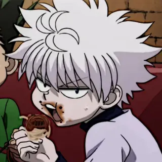 ⚽️ 9bbc701e Killua Zoldyck Hunter x Hunter アニメ, キルア, ハンターハンター, 漫画, 食事 telegram sticker