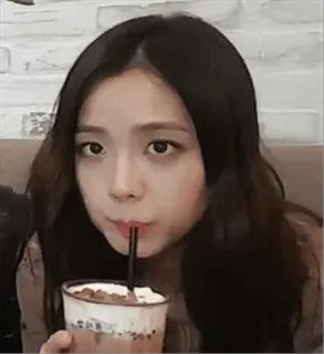 ✨ fe6a2b29 woman, drinking, beverage, portrait, korean, coffee telegram sticker