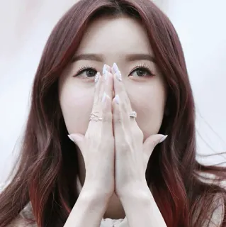 🍥 027e4452 mulher, coreana, asiática, feminina, garota, mãos, pessoa, beleza whatsapp sticker