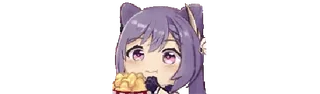 🍿 734e7a0d Keqing Genshin Impact Anime, Jeu vidéo, Genshin Impact, Keqing, Manger, Popcorn whatsapp sticker