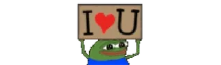 ❤️ c13e32dc Pepe the Frog I ❤️ U Pepe, Je t'aime, Amour, Mème, Grenouille whatsapp sticker