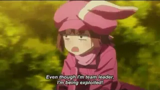 🙄 4a6e4857 Even though I'm team leader, I'm being exploited! anime, caposquadra, sfruttamento, umorismo, cartone animato telegram sticker