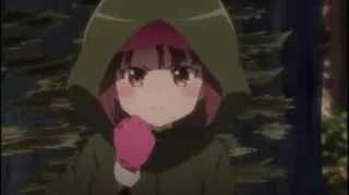 😼 8c8caea9 ragazza anime, con cappuccio, carina, foresta telegram sticker