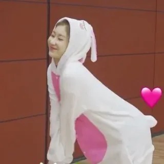 💕 280646c6 зайчик, костюм, милый, розовый, сердце, девушка, животное, косплей telegram sticker