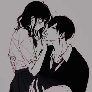 🩺 52452a55 anime, couple, romance, love, hug telegram sticker