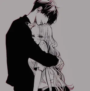 🩺 650cf2db anime, couple, hug, romance, manga telegram sticker