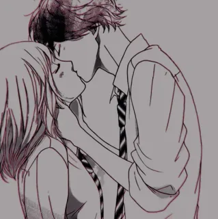 🩺 9fc3cf30 anime, kiss, romance, love, couple, manga telegram sticker