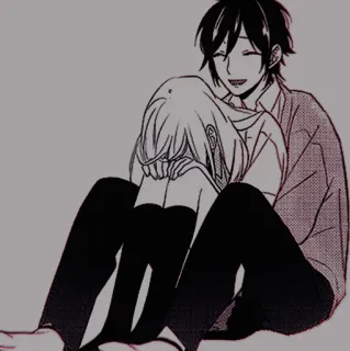 🩺 ba0a6bfb anime, manga, couple, cute, love, hug telegram sticker