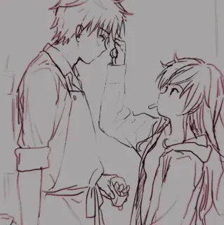 🩺 bb56bcc1 anime, couple, love, cooking, cute, art telegram sticker