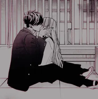 🩺 df9416a4 anime, kiss, romance, manga, couple telegram sticker