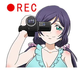 📹 47cce1bf anime, ragazza, fotocamera, video, cartone animato, personaggio, sorriso telegram sticker