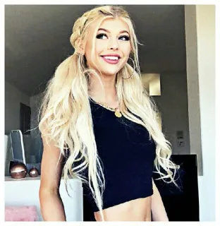 🥀 13ad96a7 Loren Gray 洛伦·格雷, 网红, 金发, 双马尾, 青少年, 女性, 名人 whatsapp sticker