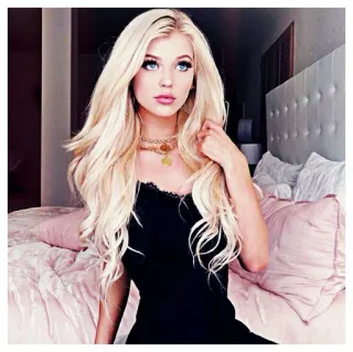 🥀 6fb21c25 女人, 金发, 肖像, 女孩, 年轻, 青少年, 卧室 whatsapp sticker