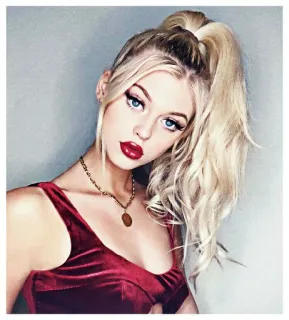 🥀 99a8a22e 女人, 肖像, 金发, 红唇, 美丽, 化妆, 女孩, 人 whatsapp sticker