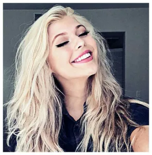 🥀 b605a5a4 女人, 肖像, 金发, 微笑, 快乐, 女孩, 美丽 whatsapp sticker