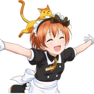 😸 6e3da845 アニメ, 女の子, 猫, かわいい, メイド, 幸せ whatsapp sticker