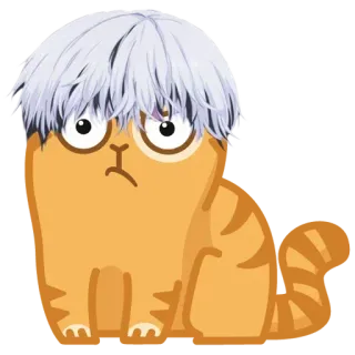 🤔 508689f6 gato, anime, sticker, gracioso, meme, gato naranja telegram sticker