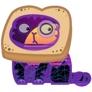 😳 6bf167e5 animal, gato, sándwich, tostada, comida, dibujos animados telegram sticker