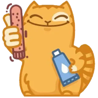 😱 6ee1be17 gato, sonriendo, tubo, gracioso, dibujo animado, pegatina telegram sticker