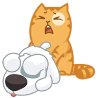😱 73fc1fd5 gato, perro, animal, pegatina, dibujos animados, divertido telegram sticker