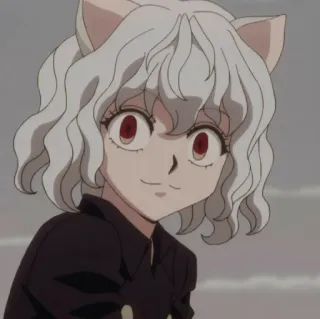 🐱 e721b1b7 Neferpitou Hunter x Hunter アニメ, 猫, 白髪, 赤い目, Hunter x Hunter, ネフェルピトー telegram sticker