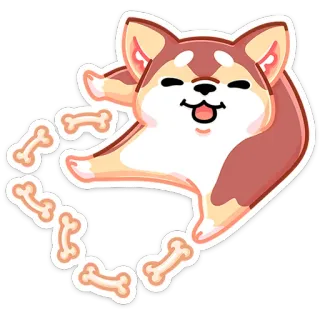 ❤️ 1b6ff38e Hund, Knochen, Haustier, Tier, süß, glücklich telegram sticker