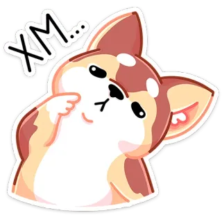 🤔 c0aa2a3a XM... Hund, denken, süß, Chihuahua, Aufkleber, Cartoon telegram sticker