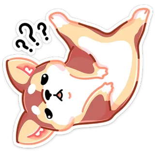 🤨 c7f8811b ??? Hund, Fragezeichen, süß, Cartoon, Haustier, Welpe, Tier telegram sticker