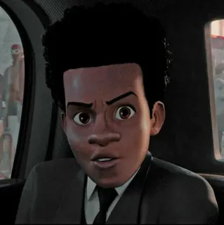 🏀 1c7e685d Miles Morales Spider-Man: Into the Spider-Verse человек-паук, marvel, мультфильм, подросток, злой whatsapp sticker