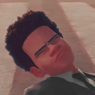 🏀 722bc2f1 Miles Morales Spider-Man: Into the Spider-Verse человек-паук, майлз моралес, мультфильм, лежит whatsapp sticker