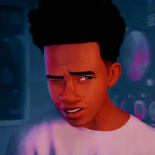 🏀 85ae351b Miles Morales Spider-Man: Into the Spider-Verse Мультфильм, Человек-паук, Marvel, Подросток, Персонаж, Подмигивание whatsapp sticker
