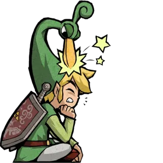 😖 355630a5 Link The Legend of Zelda gra wideo, kreskówka, postać, link, zelda telegram sticker