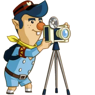 📷 3825af3d Kreskówka, Postać, Fotografia, Aparat, Słodkie telegram sticker