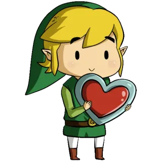 ❤️ 402cb787 Link The Legend of Zelda Link, The Legend of Zelda, Serce, Gra wideo, Nintendo telegram sticker