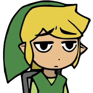 😐 50e19ea3 Link The Legend of Zelda Link, Zelda, postać z gry, kreskówka, bez wyrazu telegram sticker