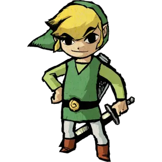 🙂 65cb9052 Link The Legend of Zelda Link, The Legend of Zelda, Postać z gry, Kreskówka, Elf, Miecz telegram sticker