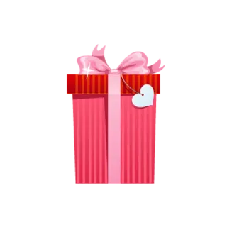 🎁 1b9c7274 hadiah, kado, merah muda, perayaan, hati, pita telegram sticker