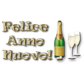 🎉 20836fed Felice Anno Nuovo! tahun baru, italia, sampanye, perayaan, liburan, selamat tahun baru telegram sticker