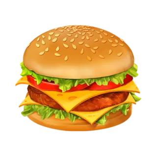 🍔 7ca69d77 Burger, Makanan, Hamburger, Makanan cepat saji, Sandwich telegram sticker