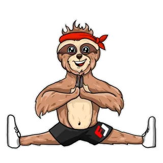 🙏 4a7dab56 ленивец, упражнения, йога, фитнес, мультфильм, животное whatsapp sticker