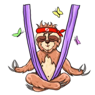 🧘 92f6b809 ленивец, медитация, йога, дзен, животное, милый whatsapp sticker