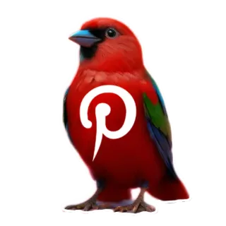 🐦 34fa78c7 鸟, Pinterest, 标志, 红色 telegram sticker