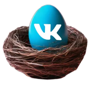 👍 e5438c74 VK VK, 社交媒体, 蛋, 鸟巢, 标志, 蓝色 telegram sticker