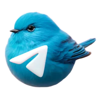 🐦 fa581eb8 鸟, 蓝色, Telegram, 标志, 社交媒体, 沟通 telegram sticker