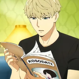 🙂 46bd73cd KOSODATE Anime, Manga, Membaca, Buku telegram sticker