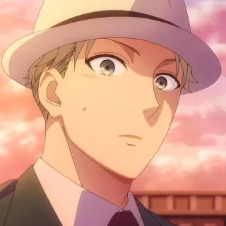 🙂 488e3fa2 Loid Forger Spy x Family Anime, Kartun, Mata-mata, Pria, Topi, Karakter telegram sticker