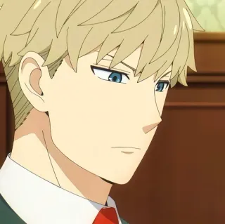 🙂 69f9c02c Loid Forger Spy x Family Loid Forger, Spy x Family, Anime, Rambut Pirang, Mata Biru, Karakter, Serius, Potret telegram sticker