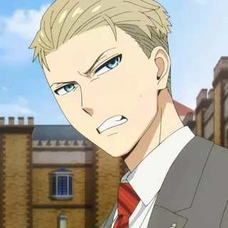 🙂 df2dcae2 Loid Forger Spy × Family anime, mata-mata, keluarga, pirang, setelan, serius, pria telegram sticker