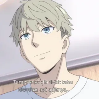 🪁 8da0bcda Tampaknya dia tidak tahu identitas asli adiknya. Anime, Personaggio, Illustrazione, Testo telegram sticker